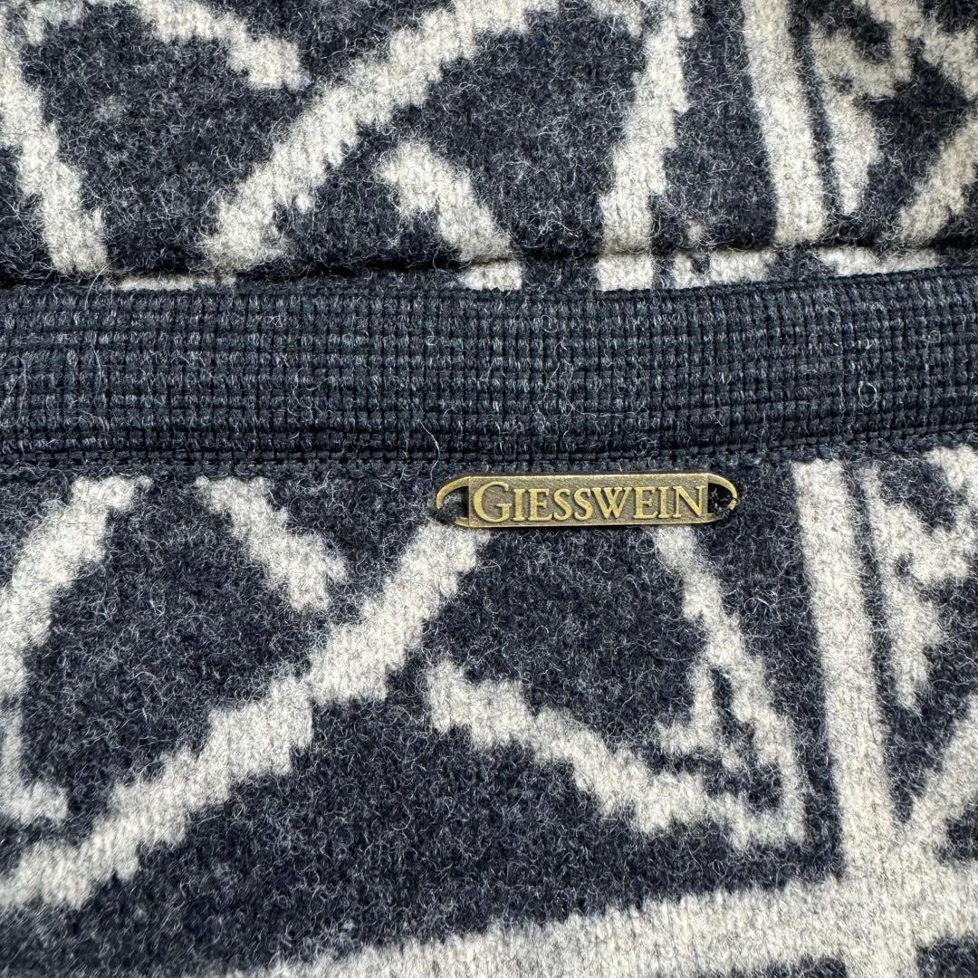 GIESSWEIN ギースヴァイン フード付ウールコート 総柄 トグルボタン