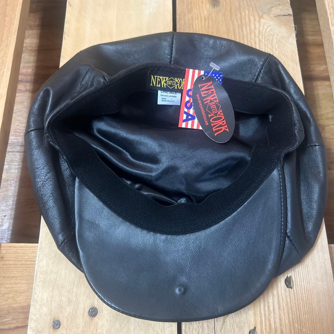 ニューヨークハット　レザーBIG Apple キャスケット