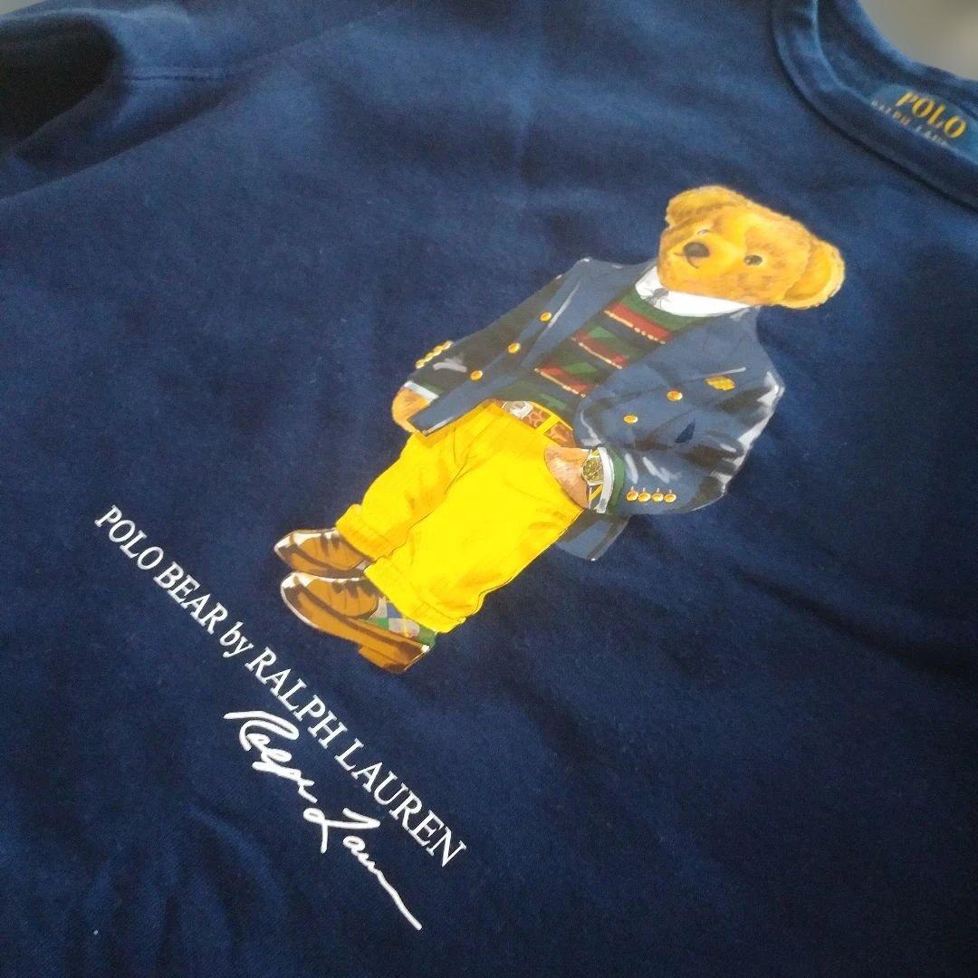 1回着用ポロラルフローレンポロベア トレーナー ネイビー L/G 14-16歳