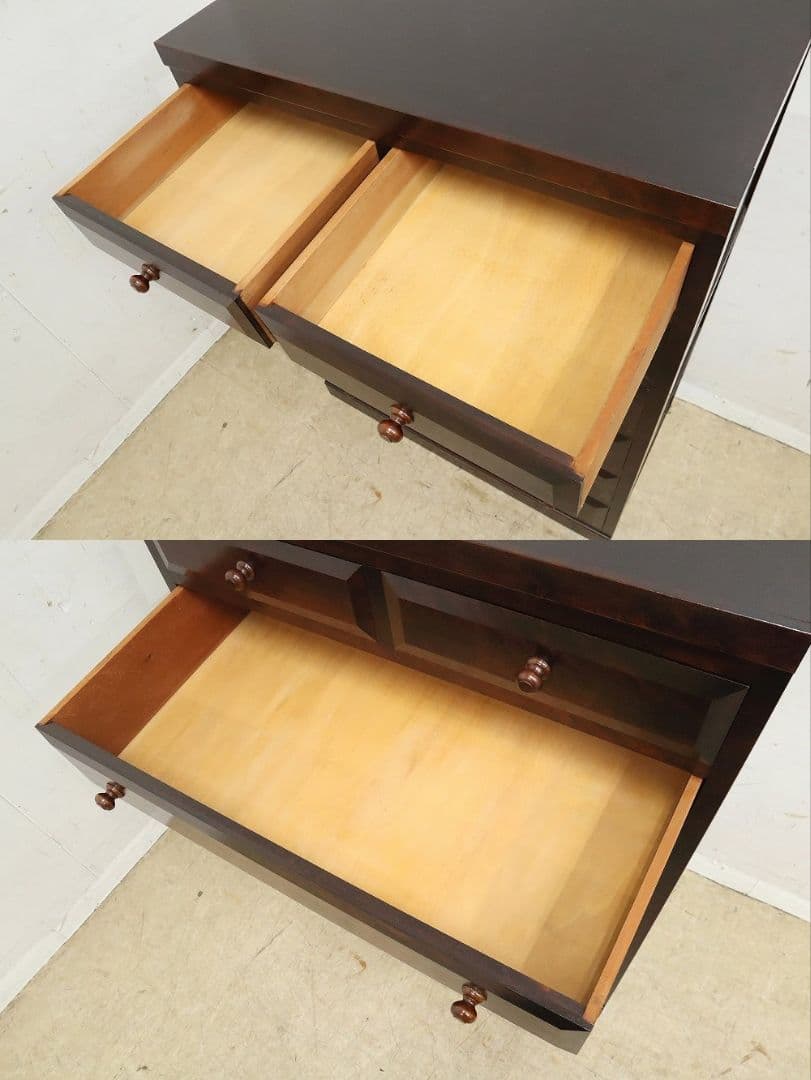 【松本民芸家具】D型6段チェスト・整理箪笥・ミズメザクラ無垢