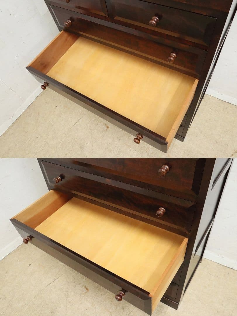 【松本民芸家具】D型6段チェスト・整理箪笥・ミズメザクラ無垢