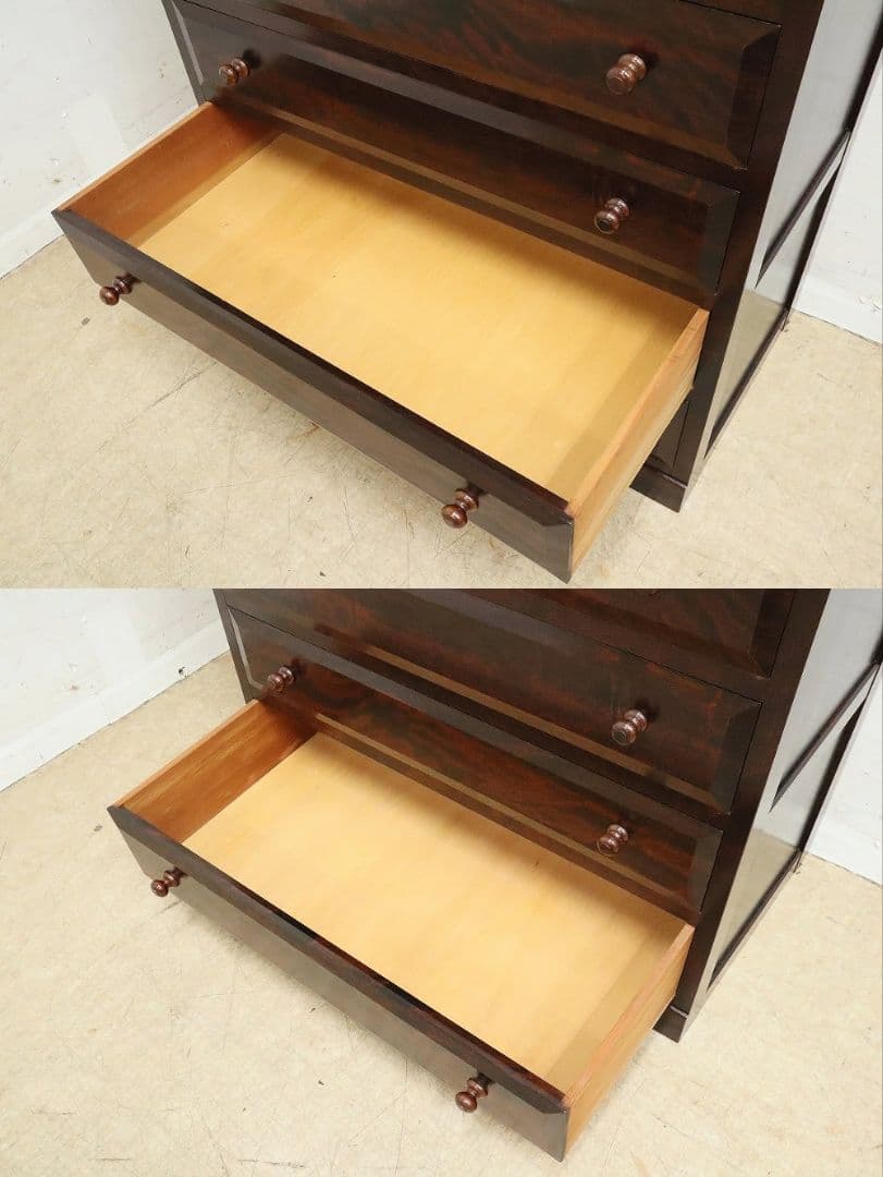 【松本民芸家具】D型6段チェスト・整理箪笥・ミズメザクラ無垢