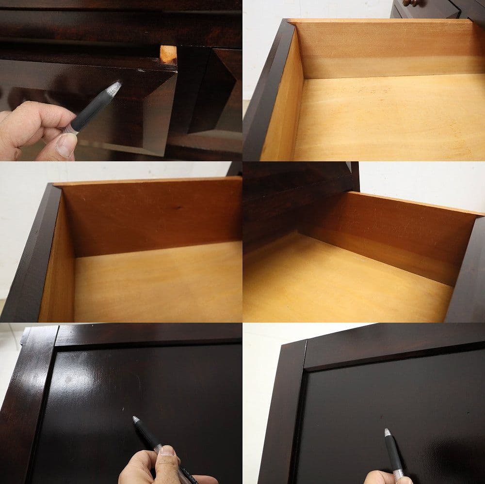 【松本民芸家具】D型6段チェスト・整理箪笥・ミズメザクラ無垢