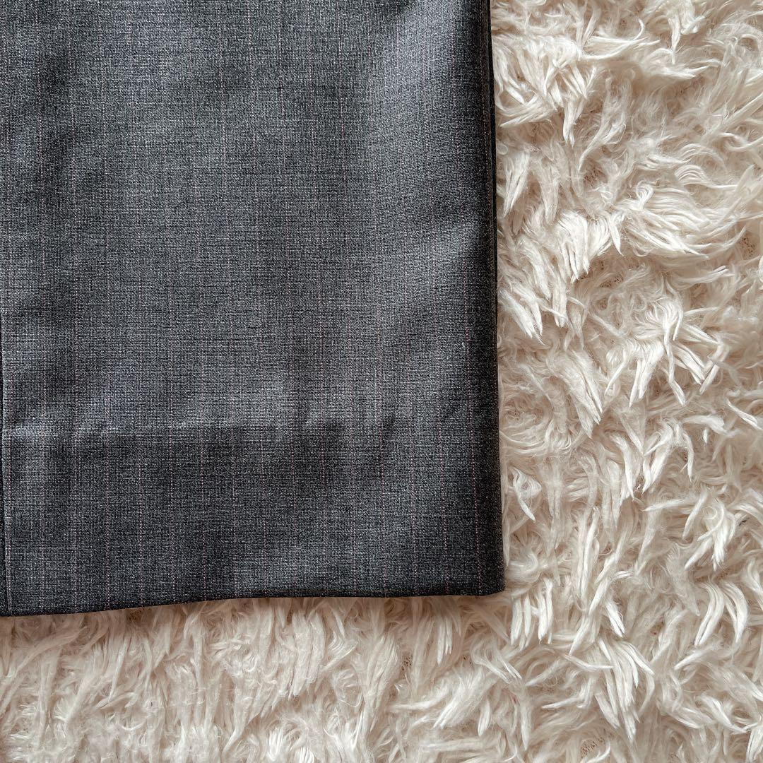 【大きいサイズ XL相当】23区 スカートスーツ ストライプ グレー ビジネス