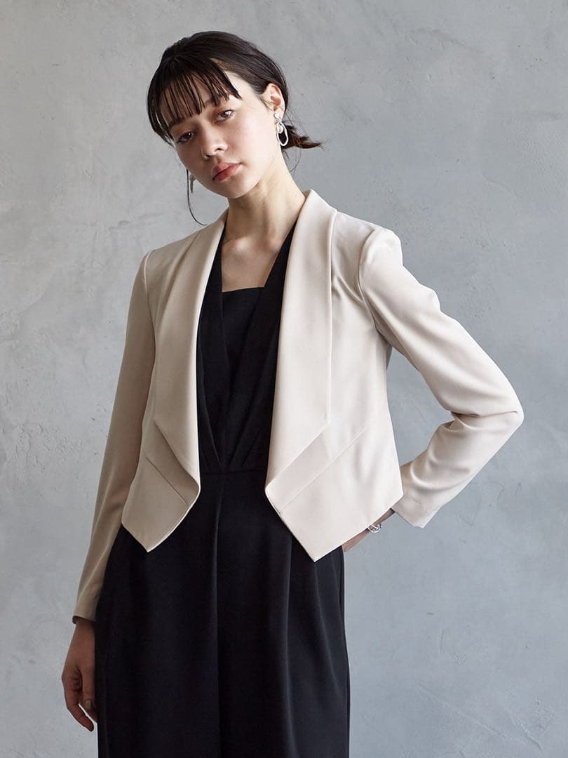 AIMER 現行モデル ショールカラージャケット ベージュ Lサイズ