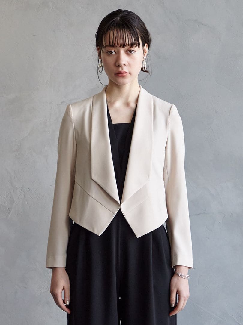 AIMER 現行モデル ショールカラージャケット ベージュ Lサイズ