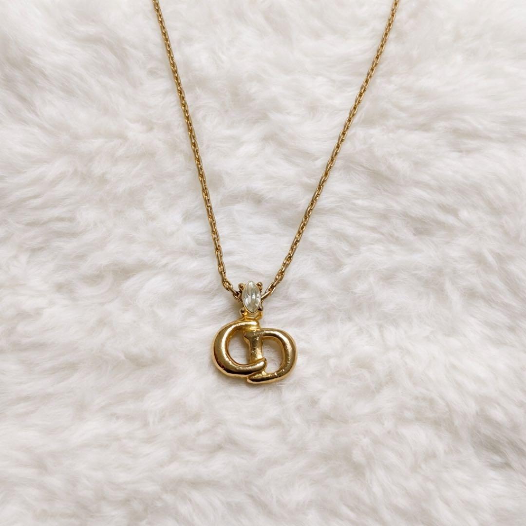 Dior ディオール CDロゴ ストーン付き ヴィンテージ ネックレス