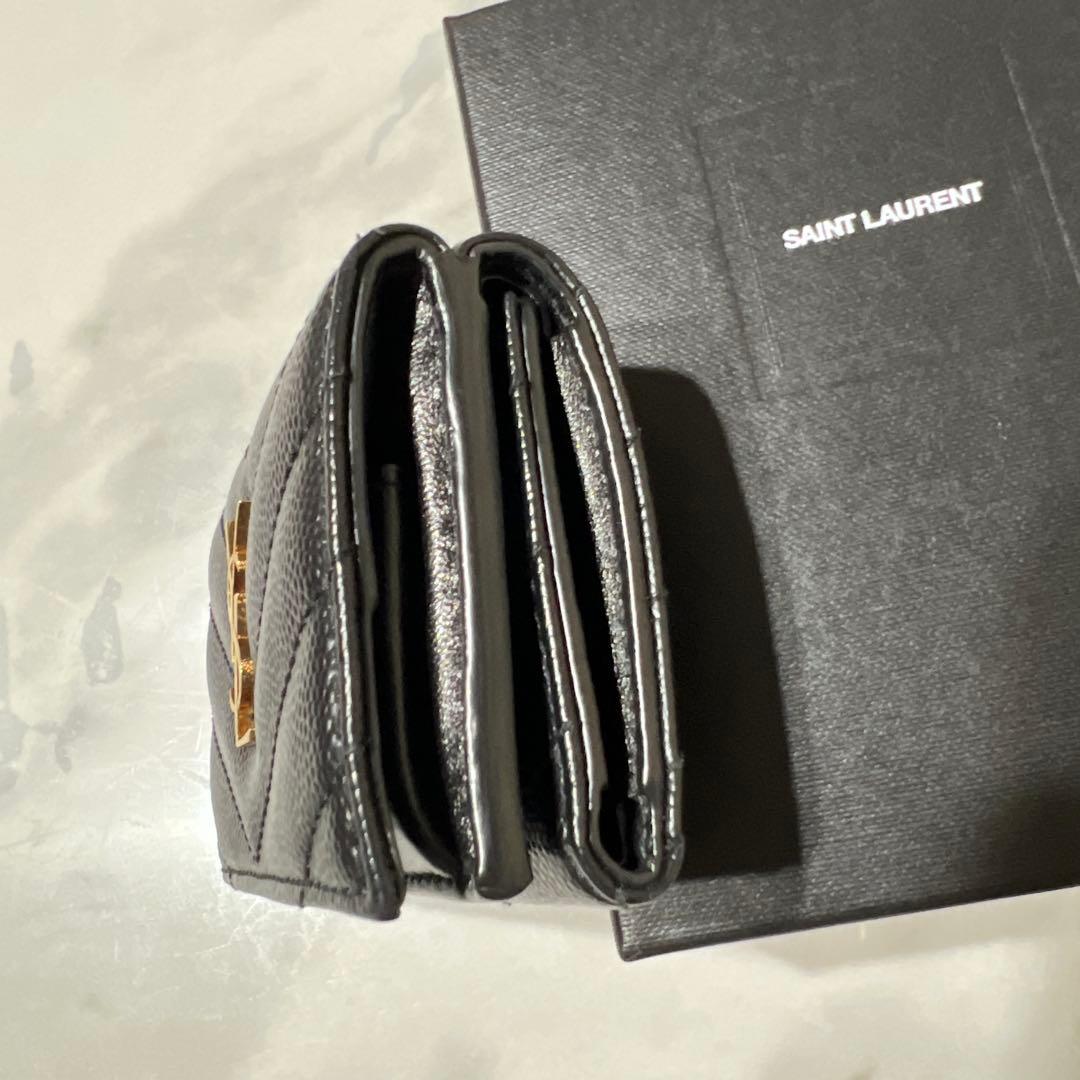 M.K　 SAINT LAURENT サンローラン三つ折り財布　ブラック
