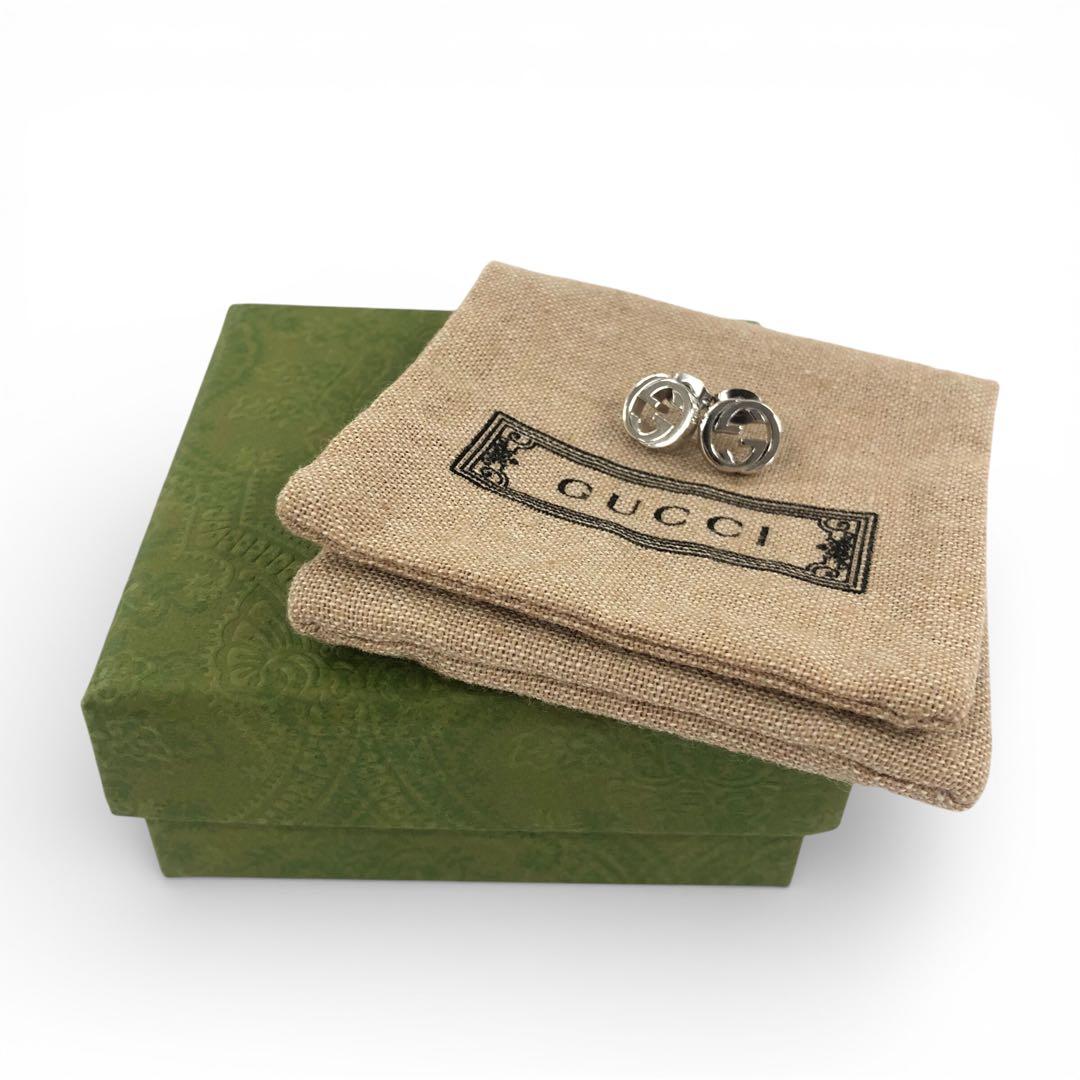 GUCCI グッチ インターロッキングG スタッズ ピアス シルバー925