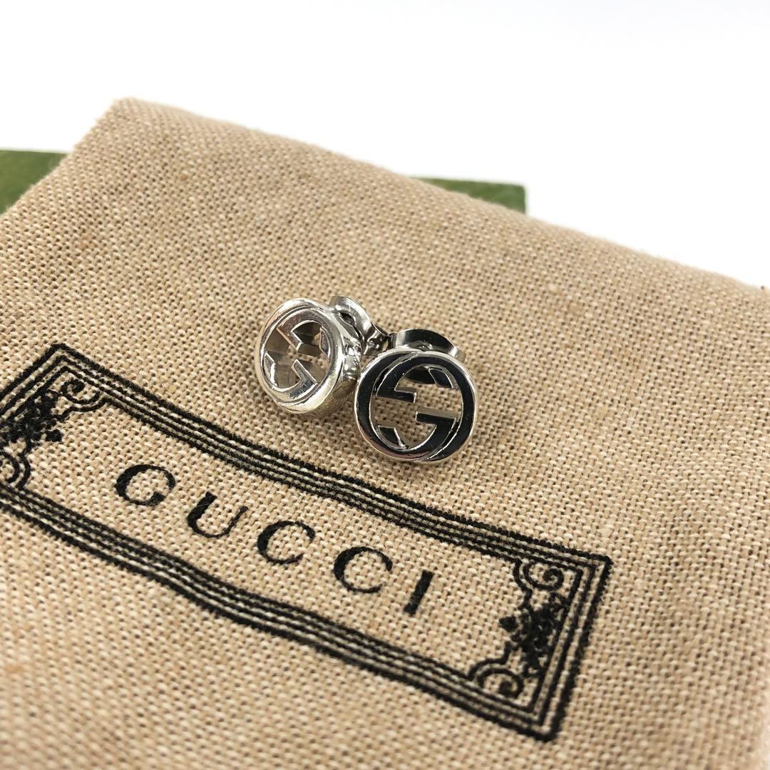 GUCCI グッチ インターロッキングG スタッズ ピアス シルバー925