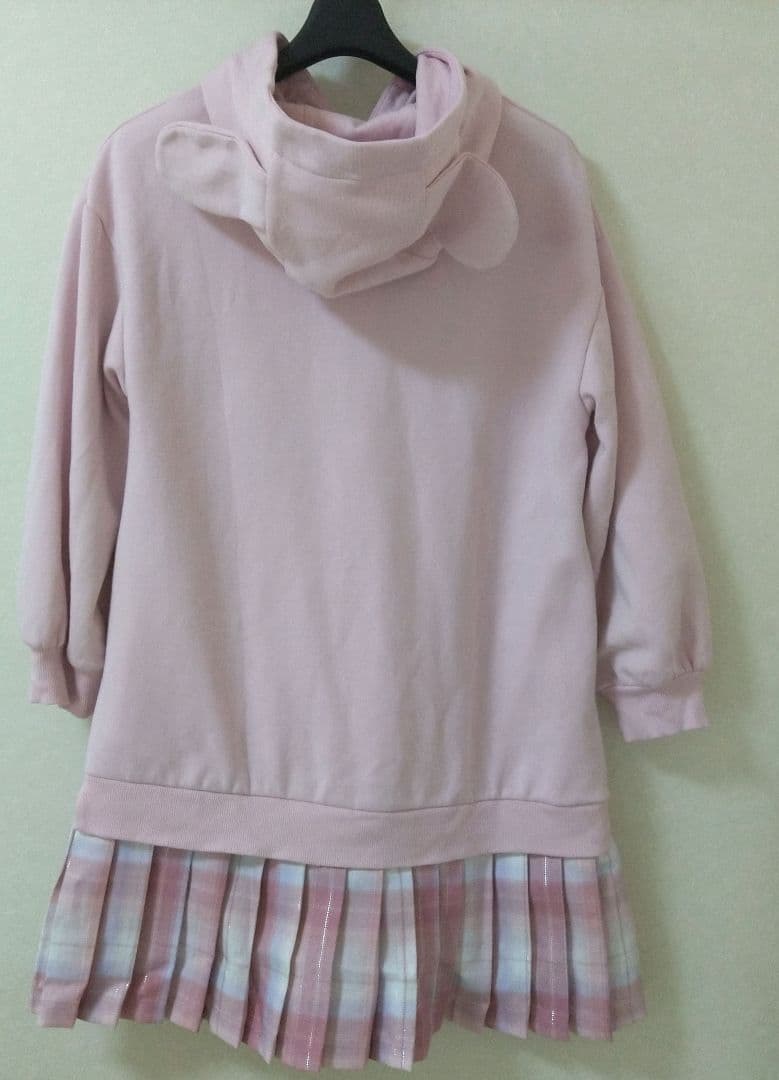 ＊naano＊♪メゾピアノ【おめかしマイメロディ】裾プリーツ パーカワンピ