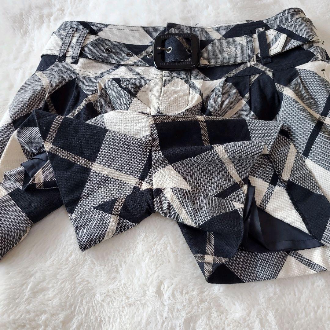 バーバリーブルーレーベル　キュロット　ショートパンツ　ノバチェック　ベルト　38
