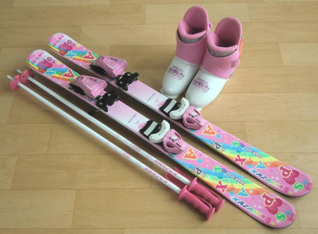 ■■12月・1月限定■送料無料■子供用スキーセット■板96靴19■WAX済■■