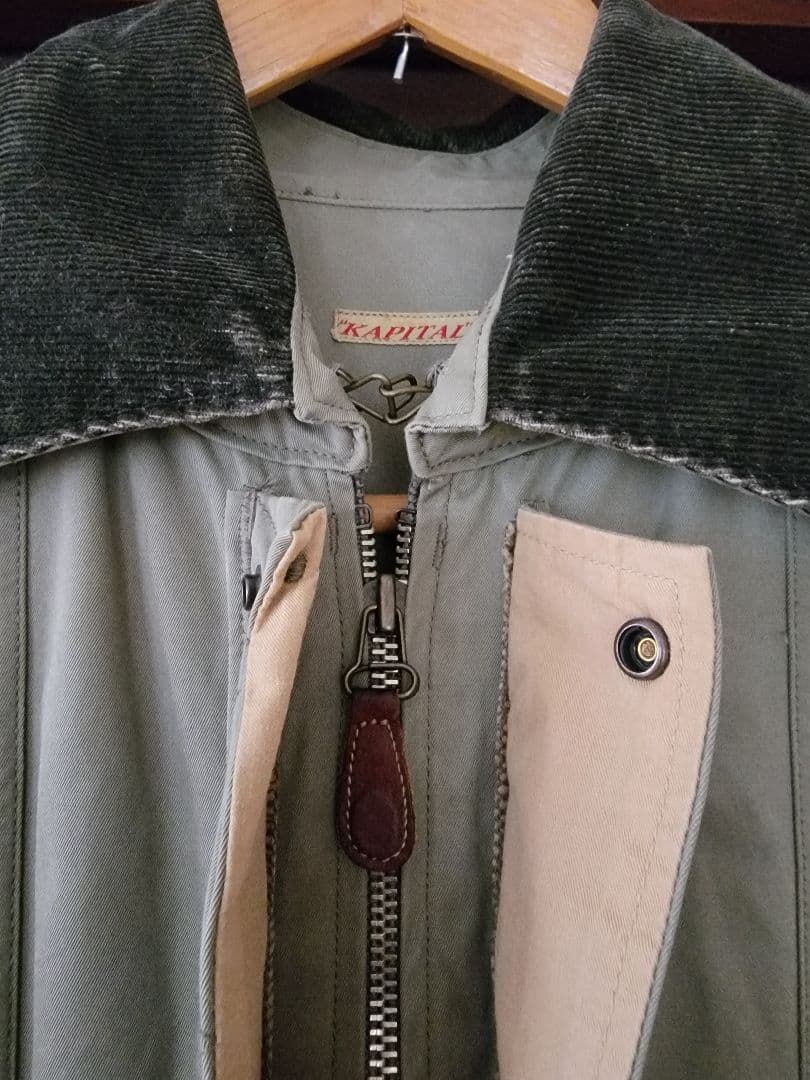 中古/KAPITAL/襟コーデュロイバックプリーツ バルーン ロングコート/1