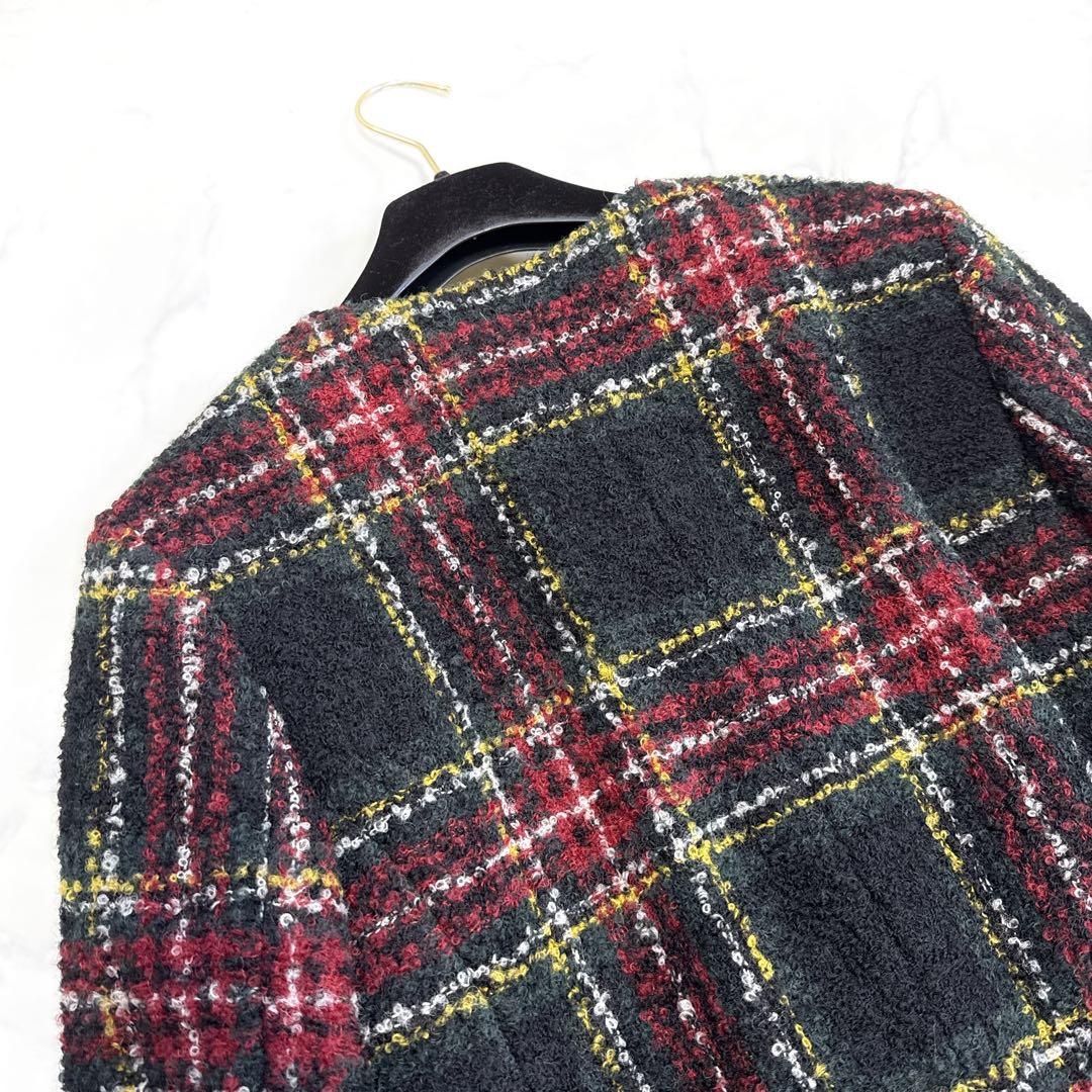 24AW マドモアゼルノンノン チェックツイード ノーカラージャケット