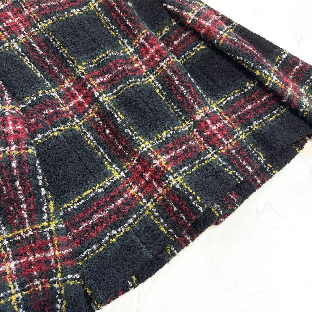 24AW マドモアゼルノンノン チェックツイード ノーカラージャケット