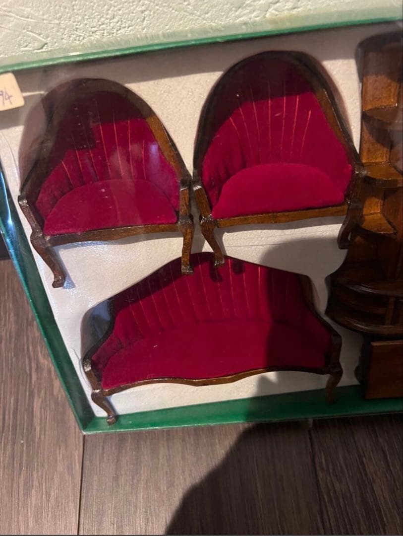 昭和レトロ 豪華ミニチュア家具 ドールハウス 3箱セット木製 洋風 アンティーク