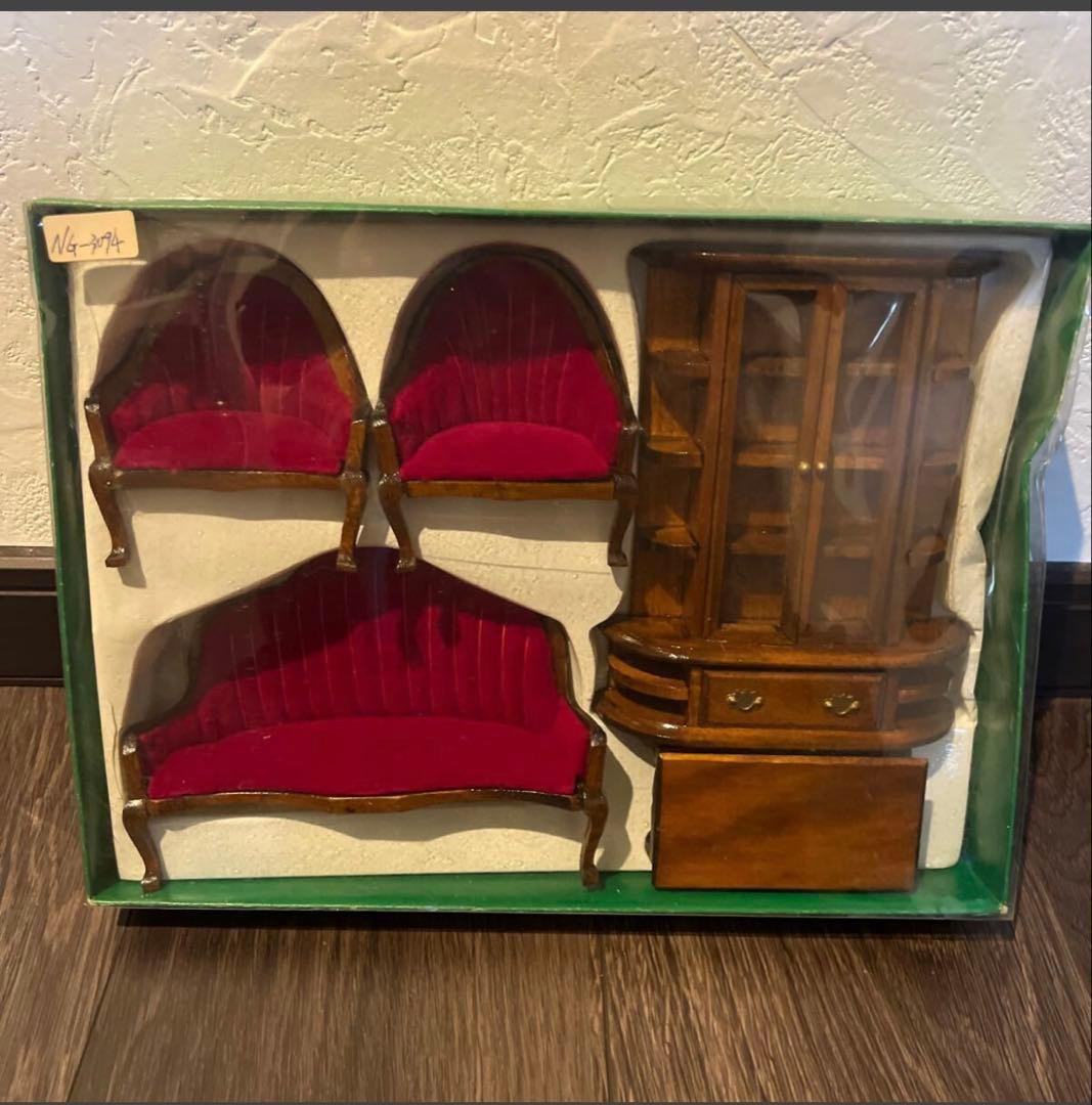 昭和レトロ 豪華ミニチュア家具 ドールハウス 3箱セット木製 洋風 アンティーク