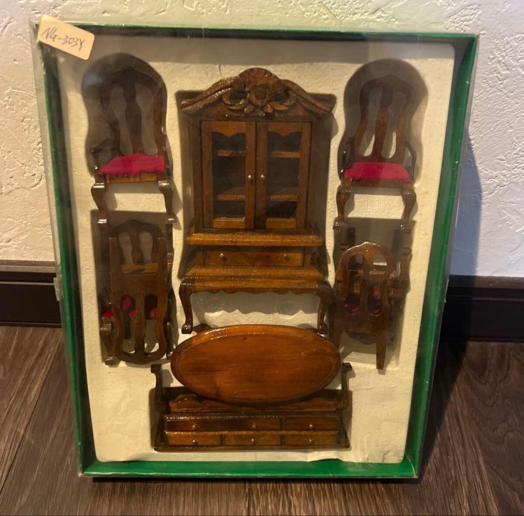 昭和レトロ 豪華ミニチュア家具 ドールハウス 3箱セット木製 洋風 アンティーク