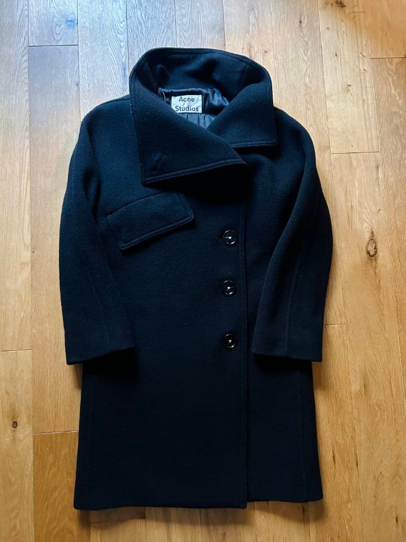 【美品】 Acne Studios ファネルネック コート　ブラック