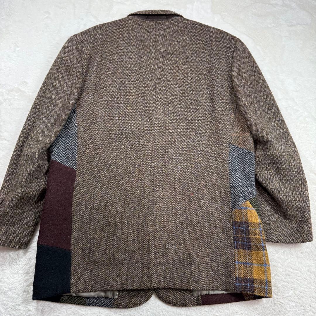 【激レア】ハリスツイード ヘリンボーン パッチワーク チェック L