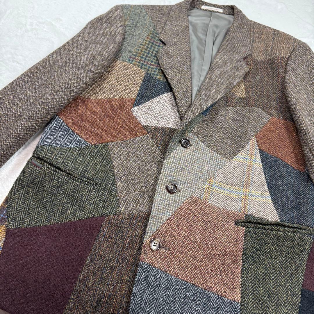 【激レア】ハリスツイード ヘリンボーン パッチワーク チェック L