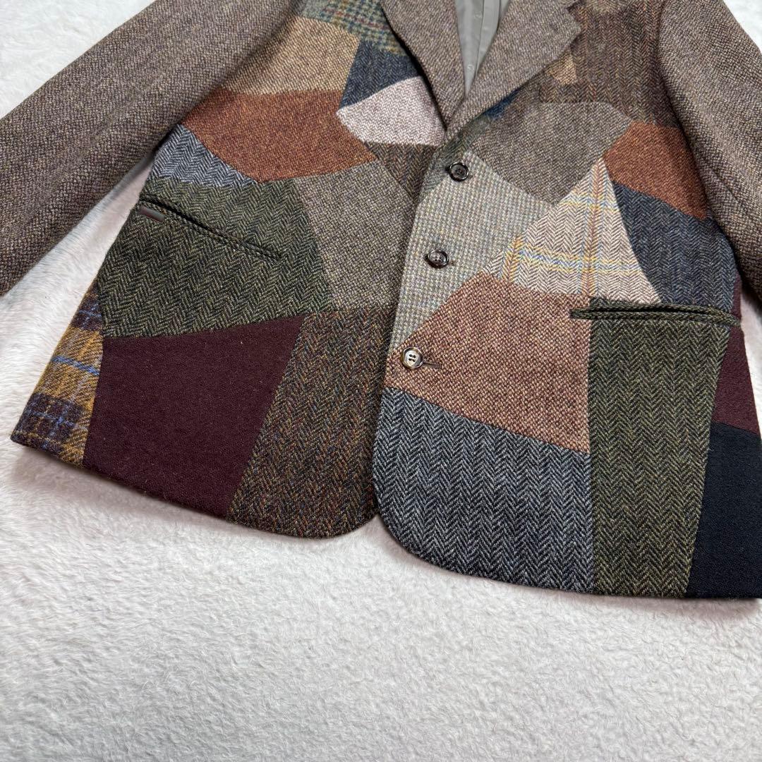 【激レア】ハリスツイード ヘリンボーン パッチワーク チェック L