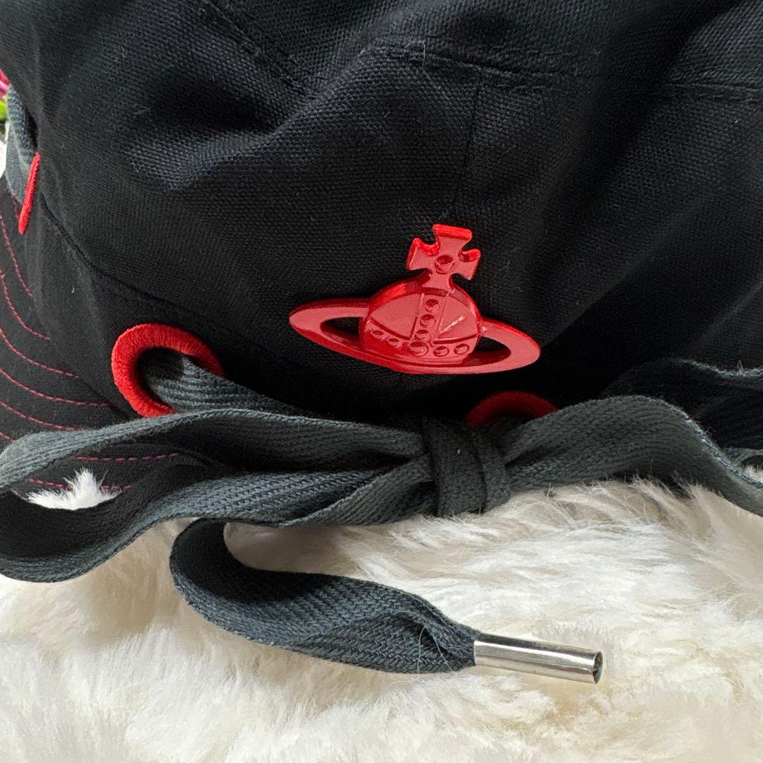 Vivienne Westwood キャスケット リボン オーブ 黒×赤