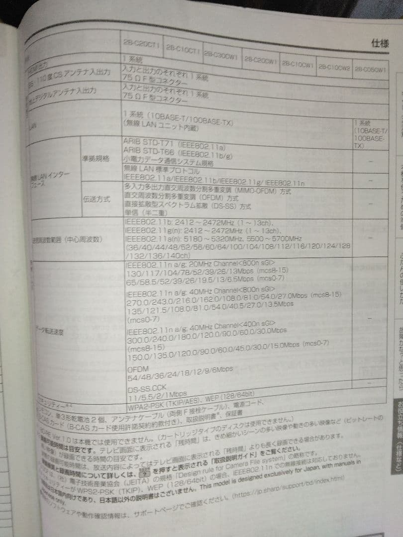 ちびた様2021年製 SHARP AQUOSブルーレイレコーダー 500GB