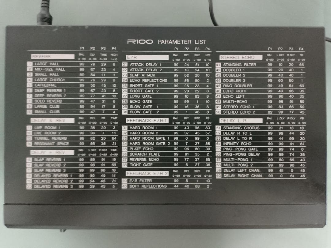Yamaha R100 リバーブプロセッサー (b)