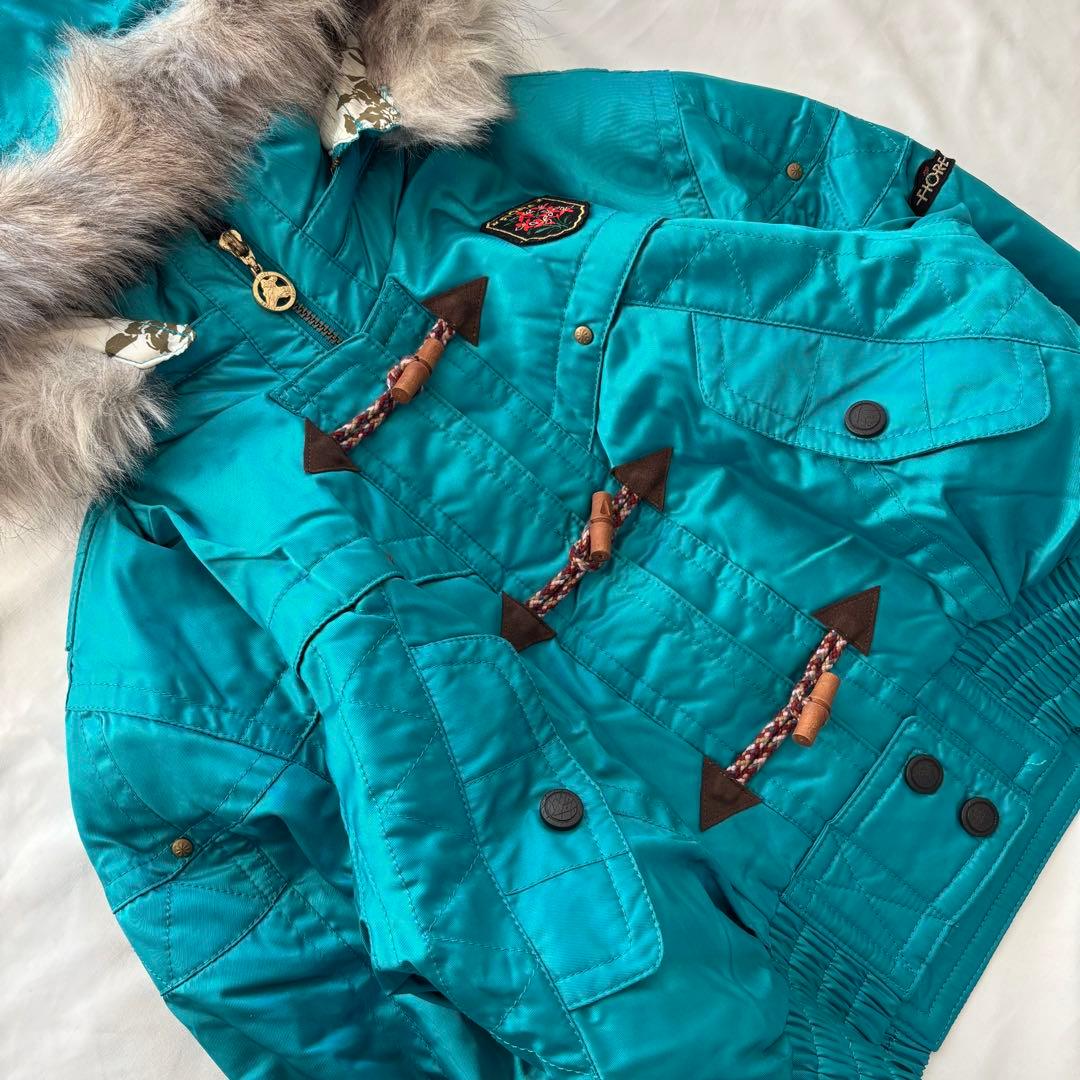 y2k 平成ギャル 短丈 中綿ジャケット フード付き ターコイズ Archive