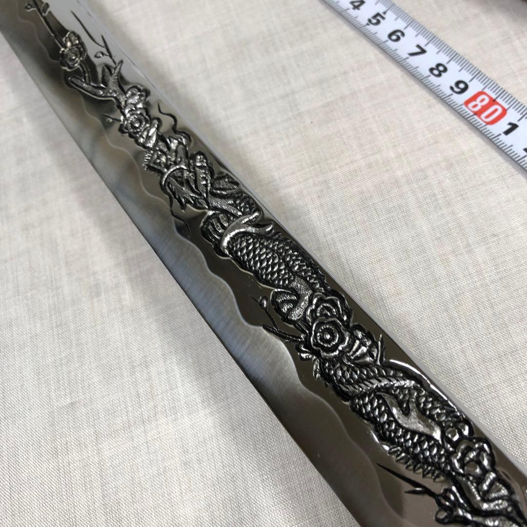 模造刀、美品　龍に梵字 茶色の柄 90cm