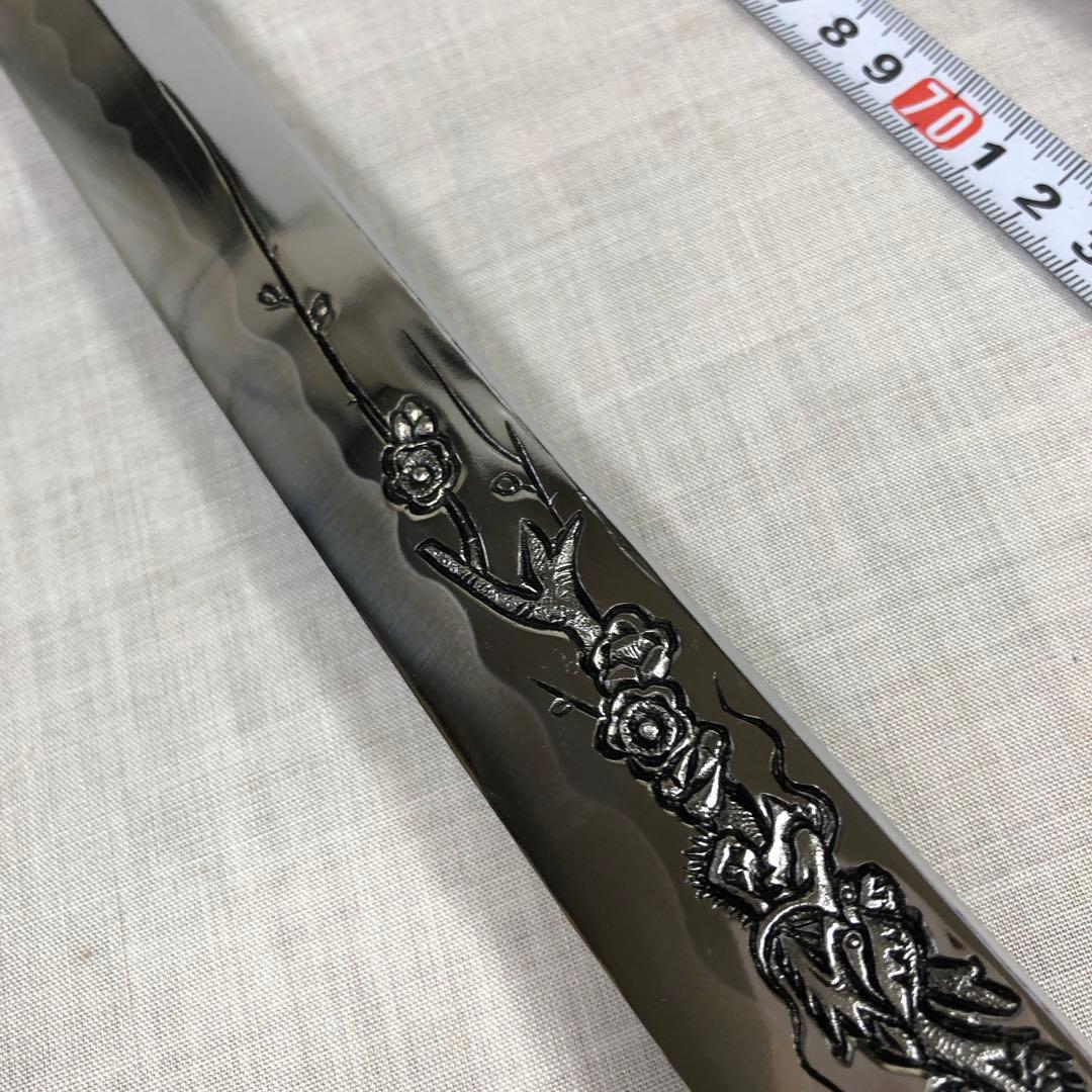 模造刀、美品　龍に梵字 茶色の柄 90cm