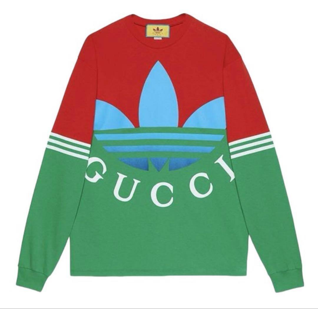 限定 コラボ adidas x Gucci ロングスリーブ Tシャツ S