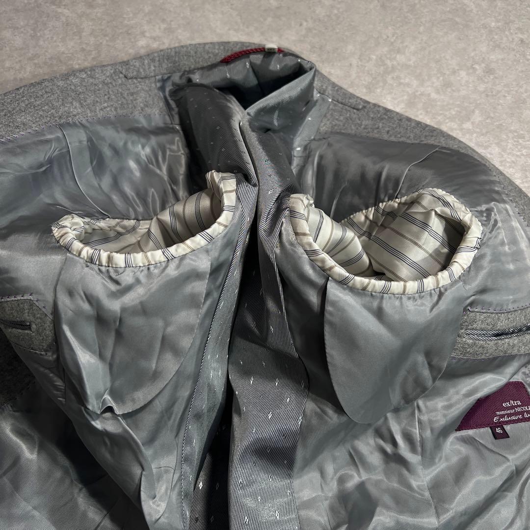 【極上品】NICOLE カノニコ ウールフランネル スーツセットアップ 46