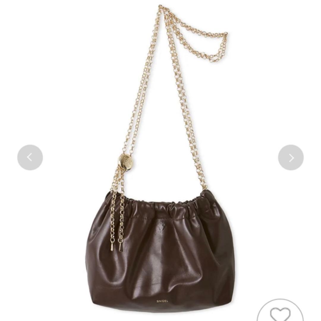 【SNIDEL】ドロストチェーンバッグ　バーガンディ