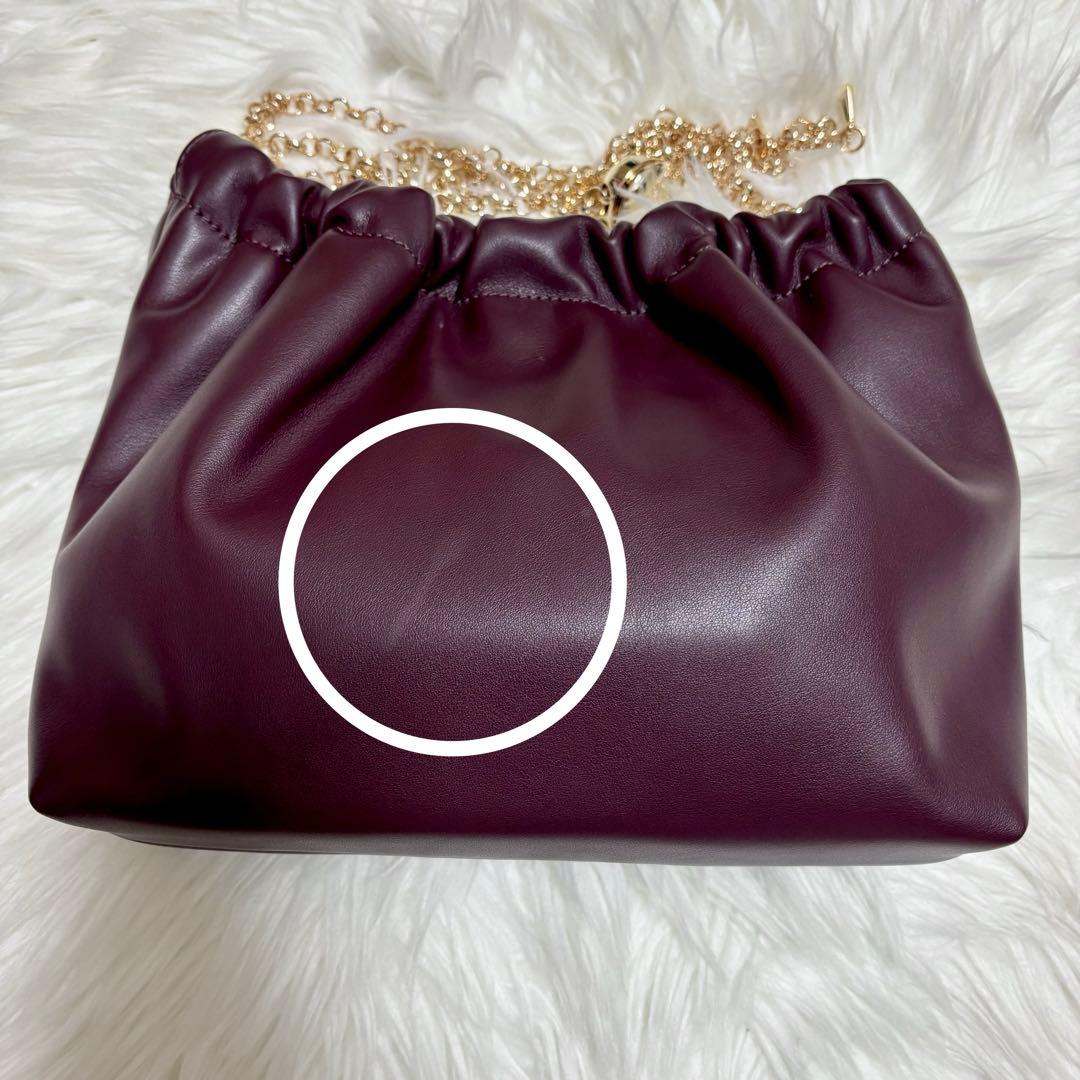 【SNIDEL】ドロストチェーンバッグ　バーガンディ