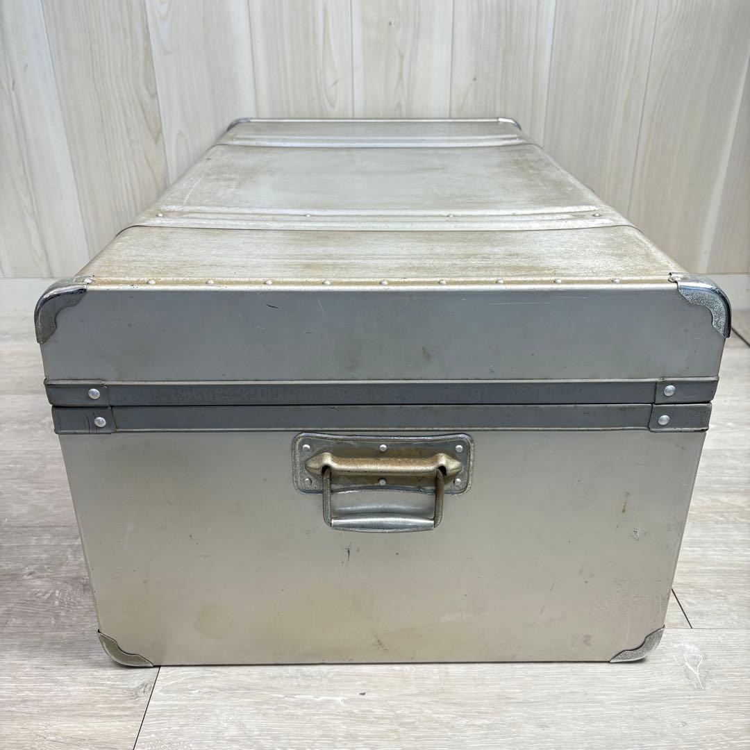 【ヴィンテージ】アルミ大型トランク 船トランク ケース インダストリアル 三越