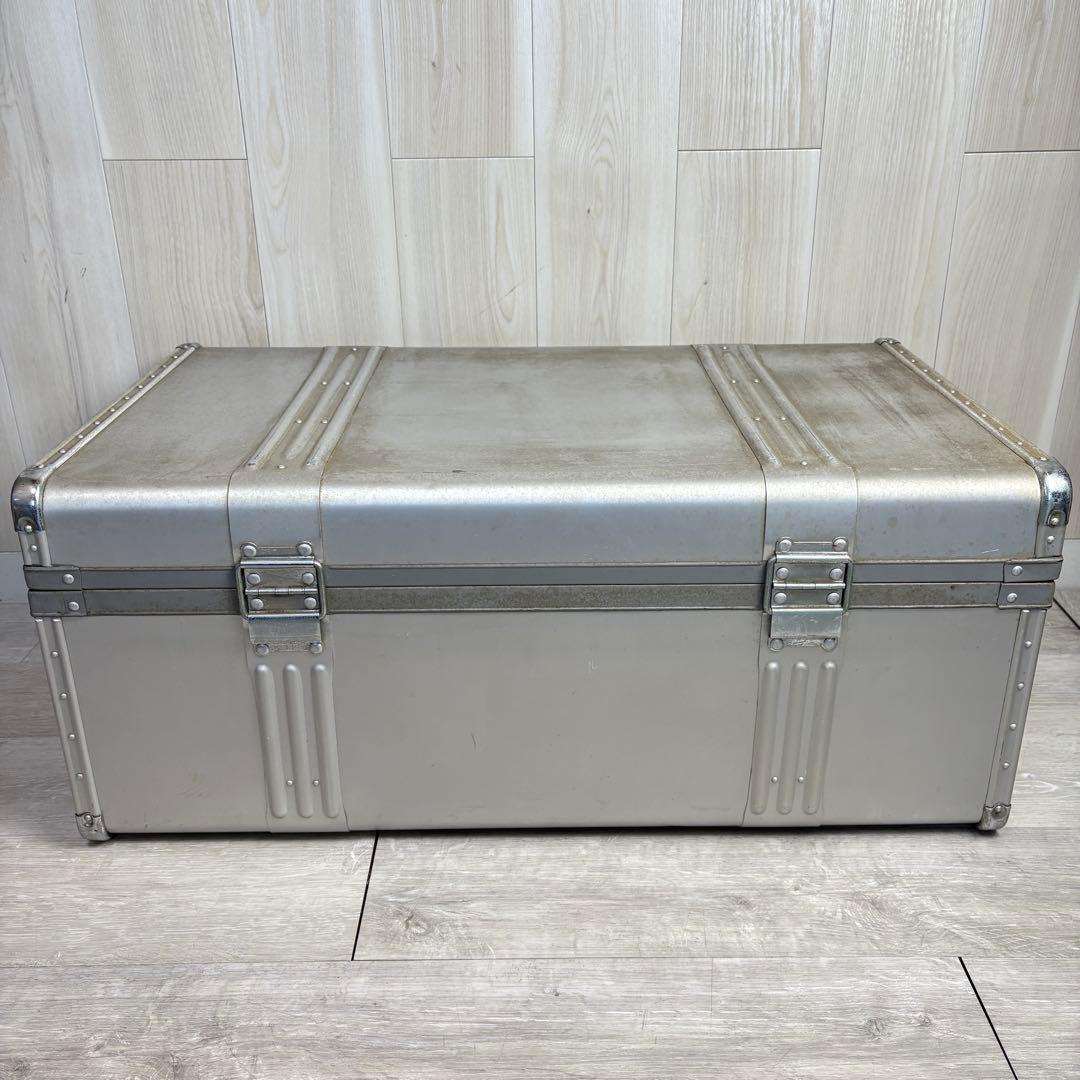 【ヴィンテージ】アルミ大型トランク 船トランク ケース インダストリアル 三越