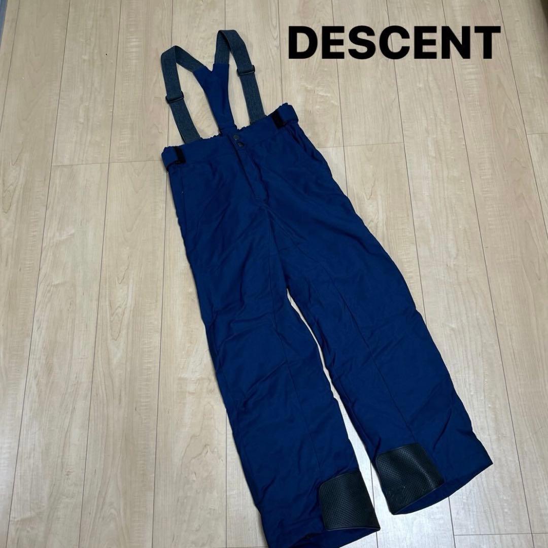 美品　デサント　ヒートナビ　スノーパンツ　M つなぎ 紺色　スノーボード パンツ