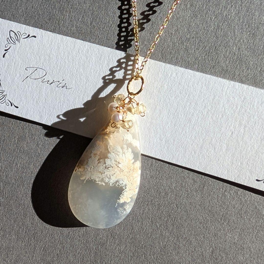 1点物✧︎大粒 ウォータープルームアゲート ペンダントトップ