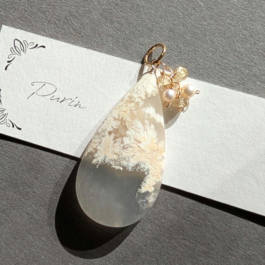 1点物✧︎大粒 ウォータープルームアゲート ペンダントトップ