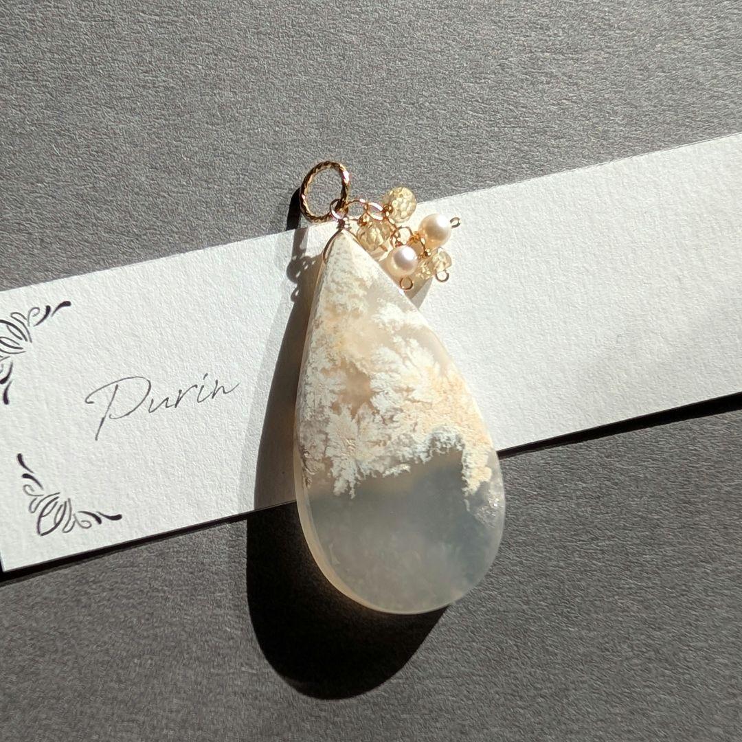 1点物✧︎大粒 ウォータープルームアゲート ペンダントトップ