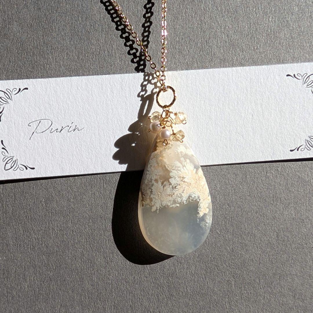 1点物✧︎大粒 ウォータープルームアゲート ペンダントトップ