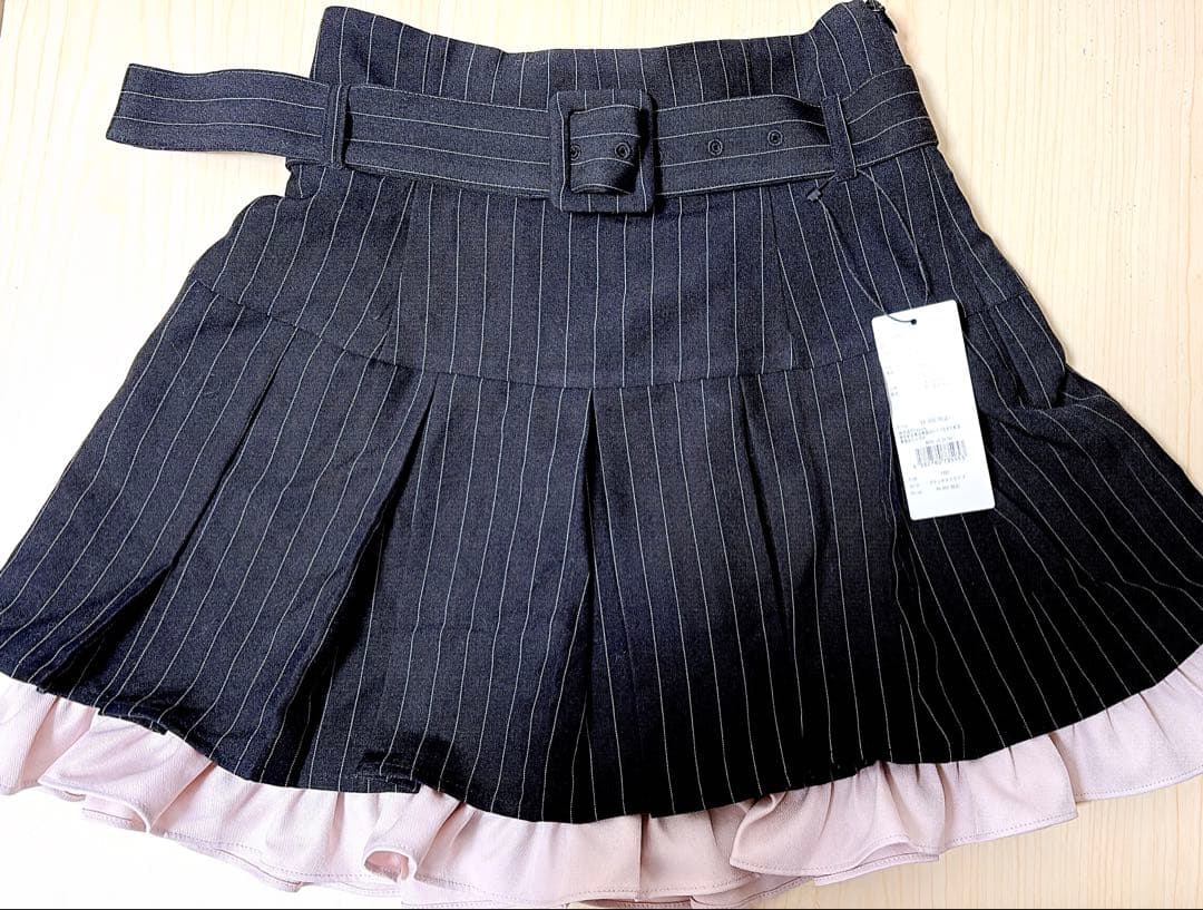 pium ハイウエストフリルプリーツミニスカート