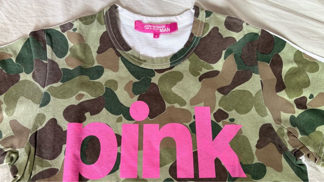 CDG JUNYA WATANABE MAN PINK 迷彩柄 半袖Tシャツ
