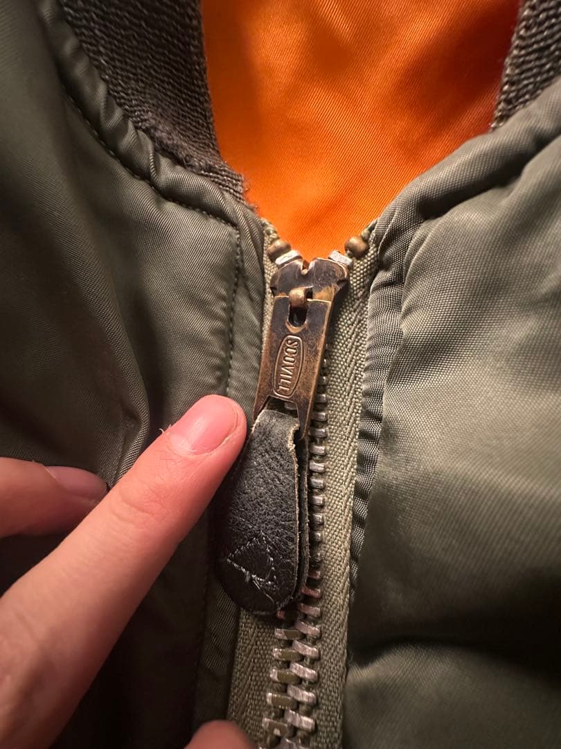 m*k様 70s 米軍実物 MA-1 ALPHA SCOVILLジッパー M ヴ