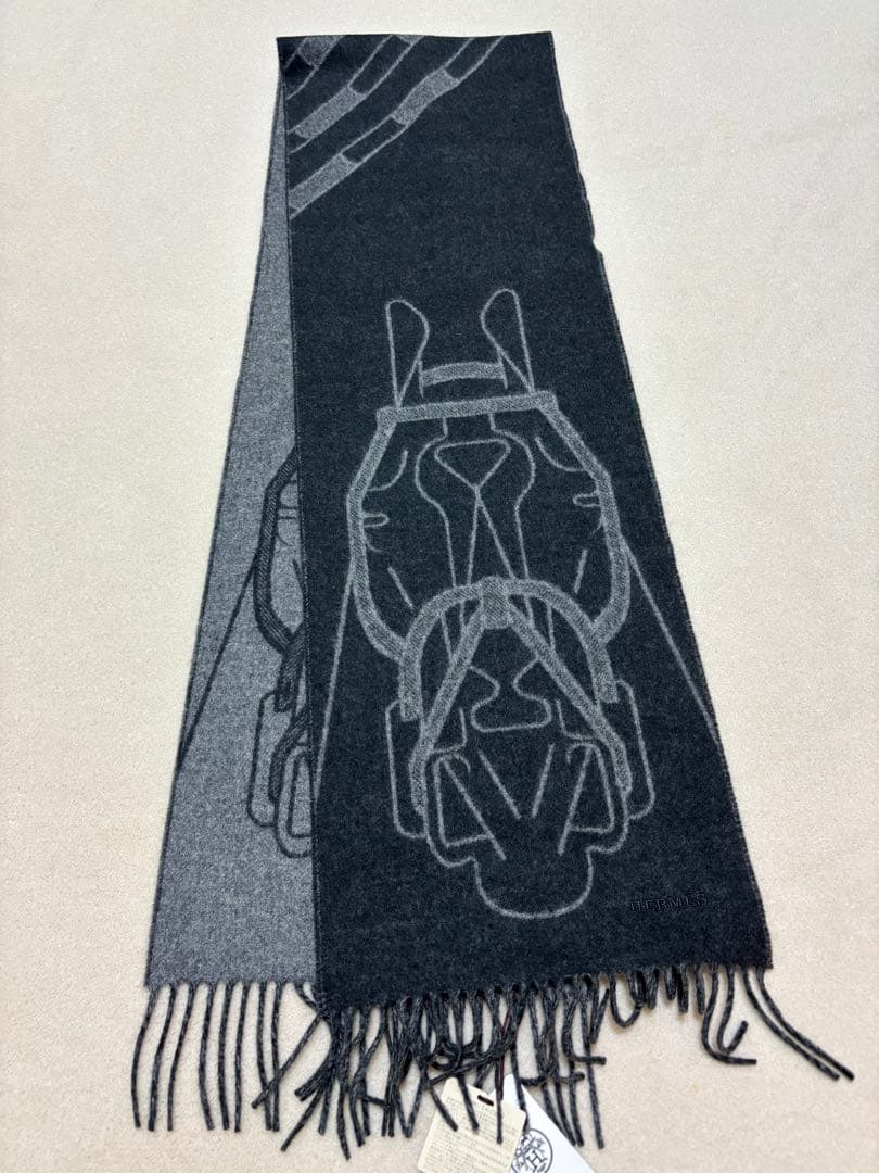 エルメス カシミヤ100% リバーシブルマフラー Celtic tiger