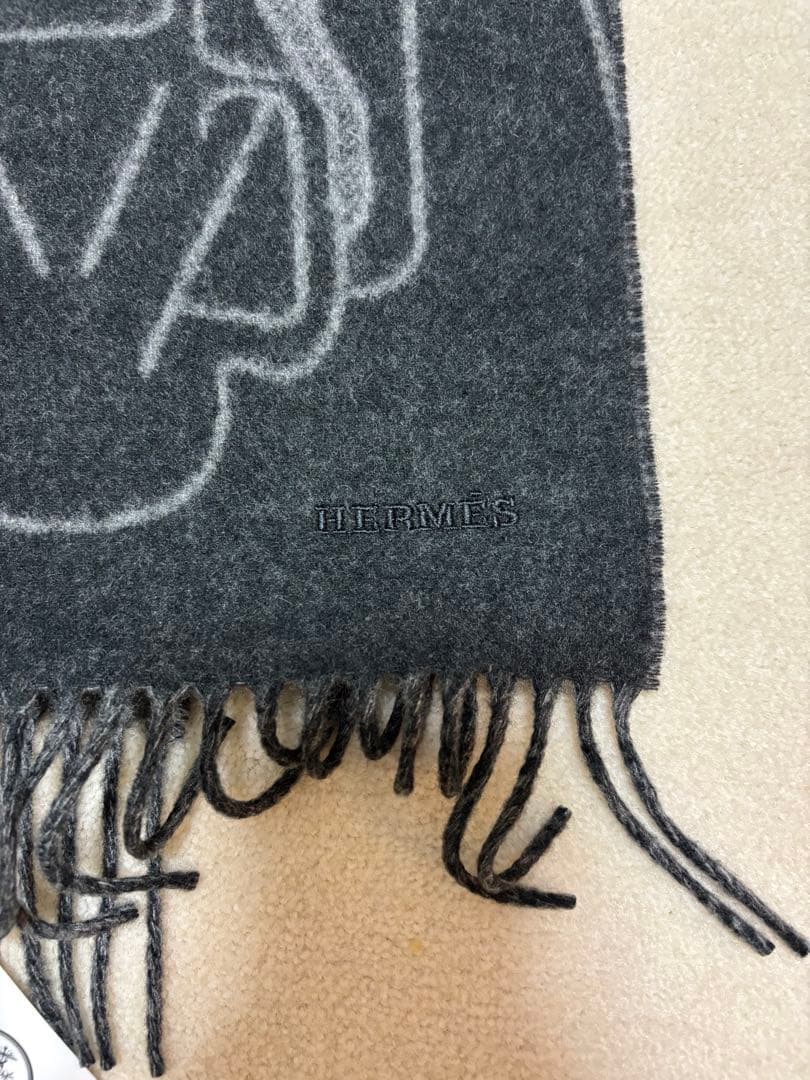 エルメス カシミヤ100% リバーシブルマフラー Celtic tiger