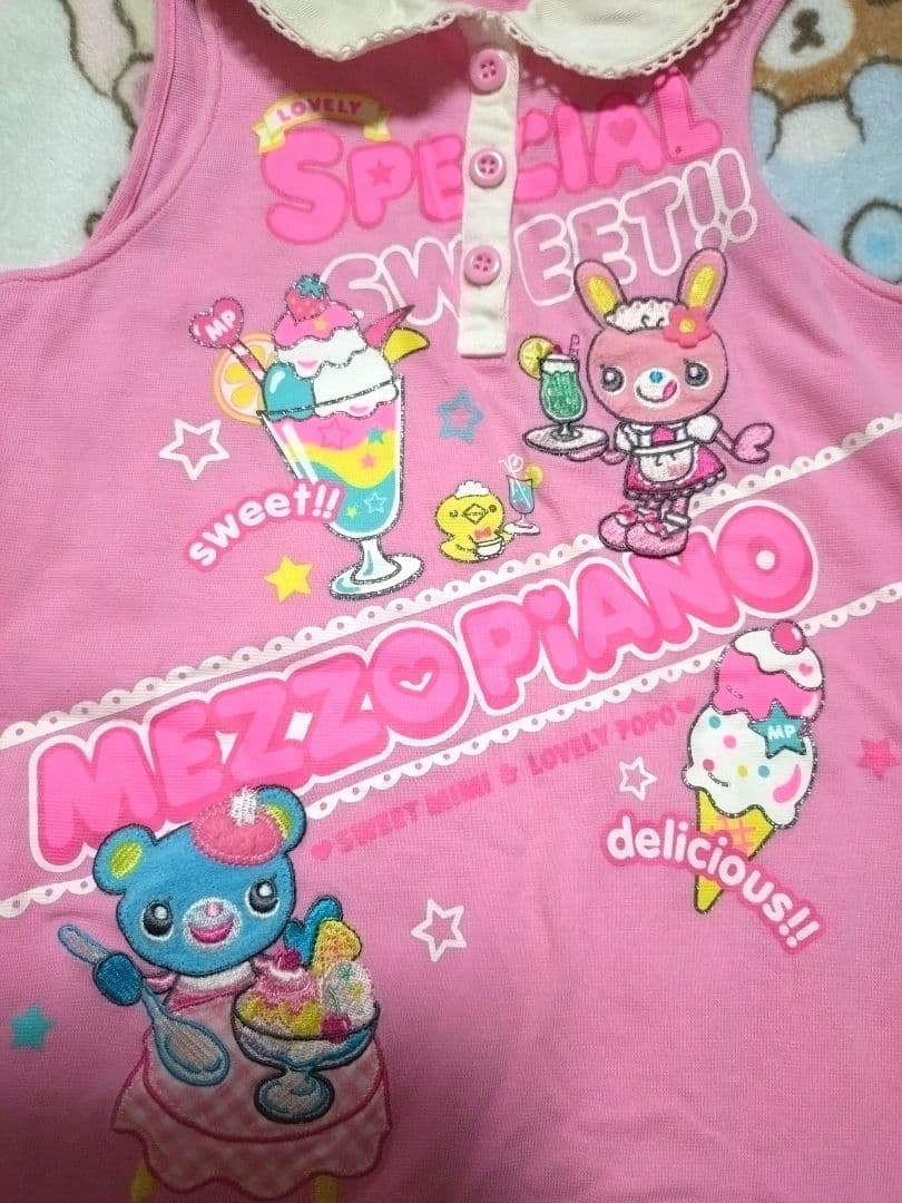 メゾピアノ　 カフェ ノースリーブワンピース　130cm